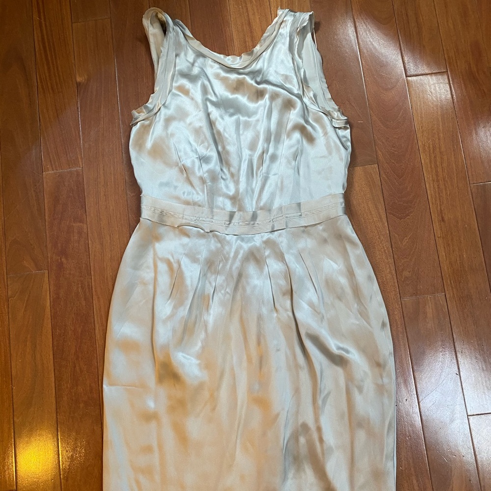 Silver beige silk dress